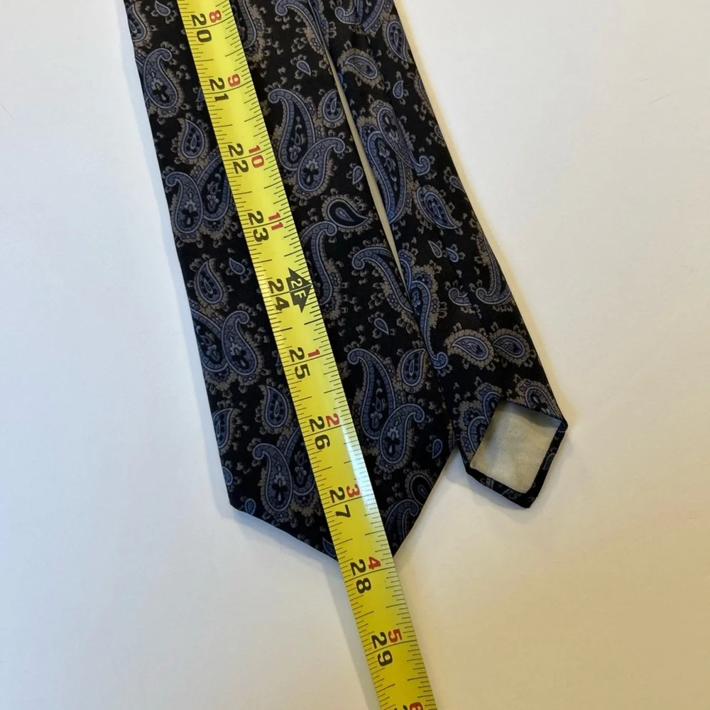 Hardie Amies‎ London Silk Necktie Classic Tan & Blue Paisley Sophisticated